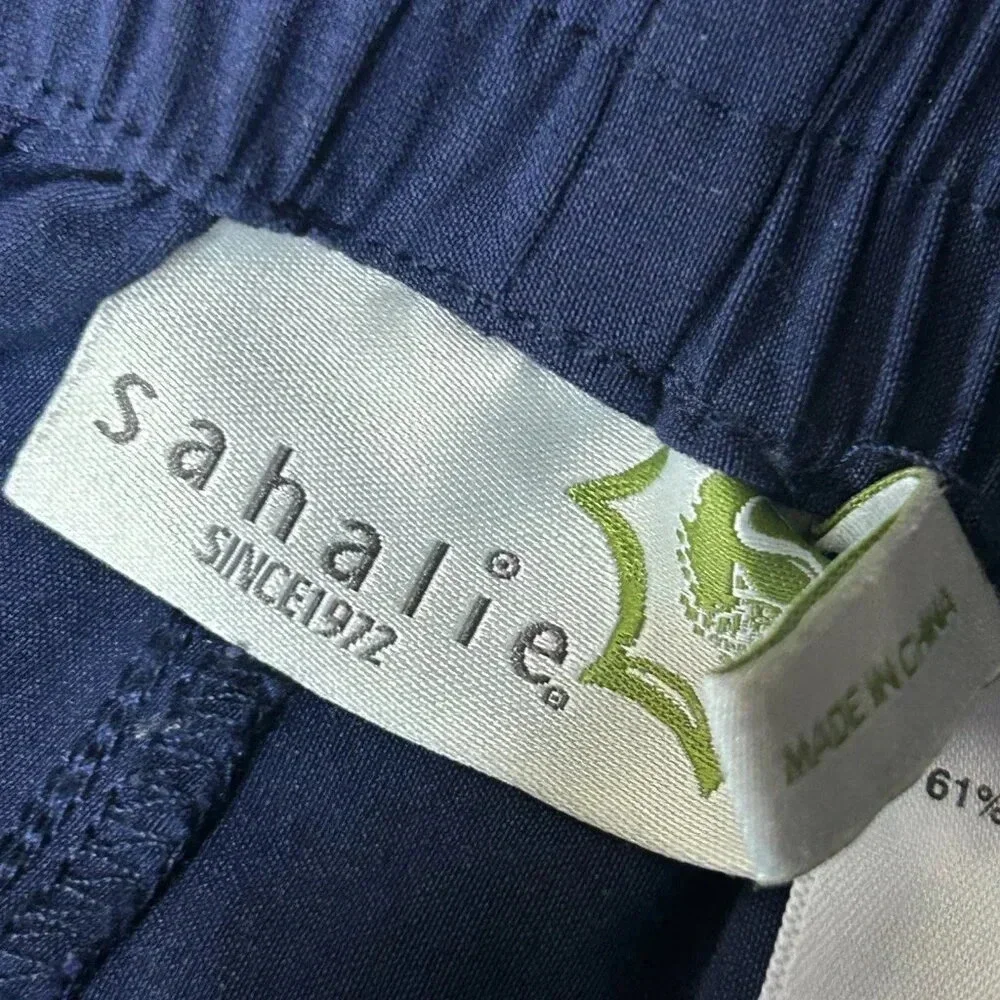 Sahalie Women's Navy Blue Athleisure Casual Joggers Pants Size Small - Picture 3 of 9